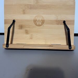 Weight Watchers Bamboo Wooden Tablet Stand or cookbook holder with Black Holders